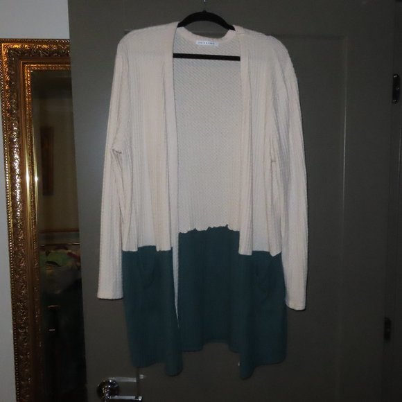Sweaters - Plus size color block cardigan